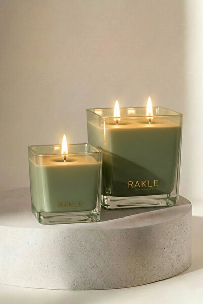 Rakle Karre Bergamot Kokulu 2'li Mum Seti Yeşil 200 gr - 400 gr