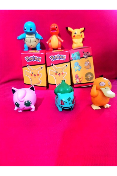 Pokemon ,Pikachu,Charmanderr,Psduck,Squırtle,Jigglypuff,Bulbasaur, 1 Adet Gön...