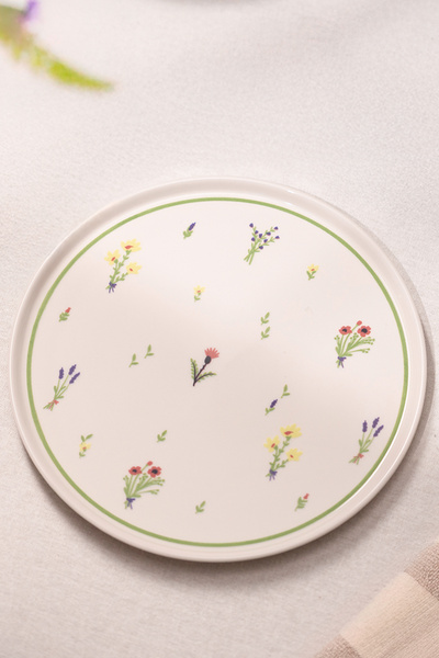 Rakle Botanical Ceramic 4-Piece Serving Plate Set 26.5 cm