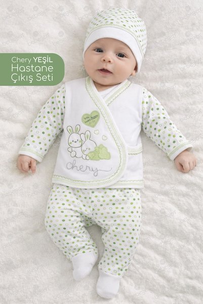 bebegen Chery Yeşil 7 Li Bebek Hastane Çıkış Seti