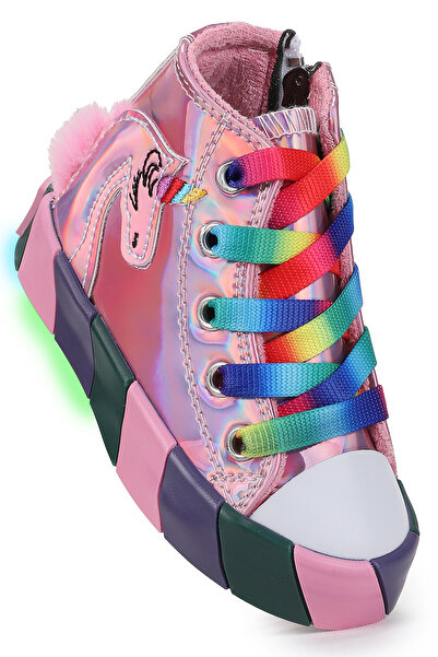 Kiko Kids Unicorn Fermuarlı Işıklı Kız Çocuk Spor Ayakkabı