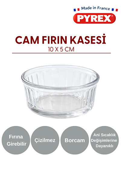 Fhilli Pyrex 4'lü Isıya Dayanıklı Kase Çizilmez Fırın Sufle Kabı 250 ml