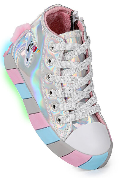 Kiko Kids Unicorn Fermuarlı Işıklı Kız Bebek Spor Ayakkabı
