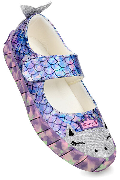 Kiko Kids Pantofi de balerină pentru fete Zubin Mermaid Velcro