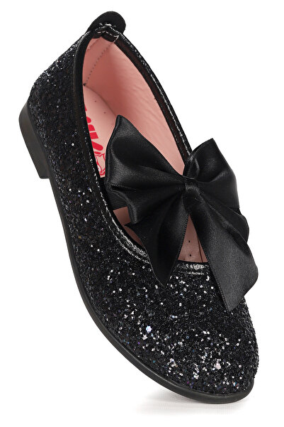 Kiko Kids Tari Cam Kırığı Fiyonk Lastikli Kız Çocuk Babet Ayakkabı