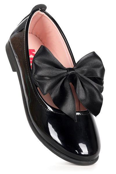 Kiko Kids Tari Rugan Fiyonk Lastikli Kız Çocuk Babet Ayakkabı