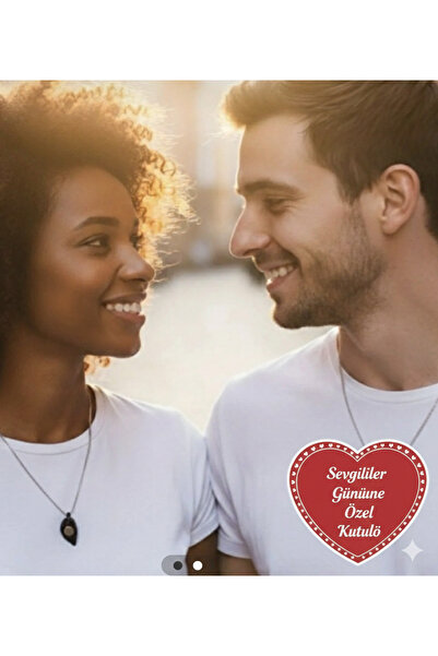 Anziano bijuteri 2'li Mıknatıslı Kalpli Çift , Sevgili & Arkadaşlık Kolyesi P...