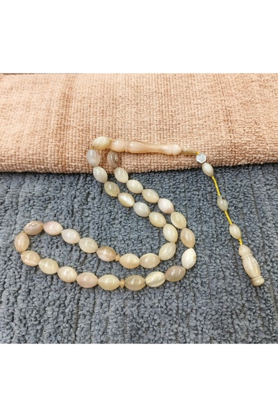 İnan Tesbih Arpa Kesim Sistem Natural Ram's Horn Prayer Beads with Tassels
