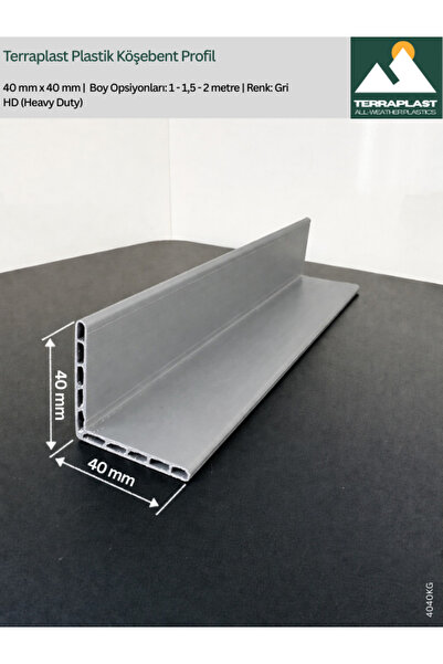 Terraplast Plastik Köşebent Profil ● 40x40 mm ● Boy: 1,5 metre ● L Profil ● Ç...