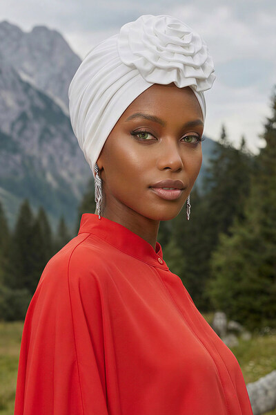 Aisha's Design Güllü Penye Bone,B-21,Beyaz