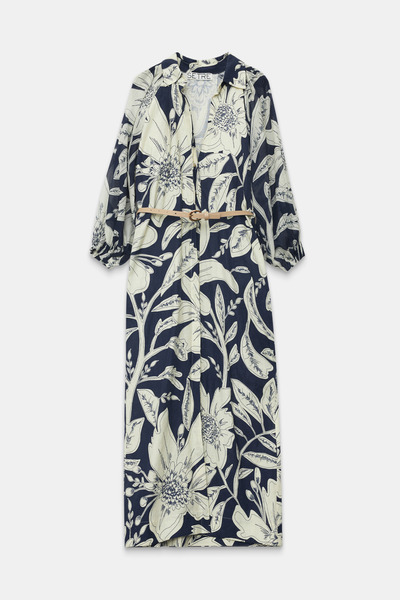 Setre Μπλε ναυτικό φόρεμα με μακρύ μανίκι, με λαιμόκοψη, με ζώνη στη μέση, με...