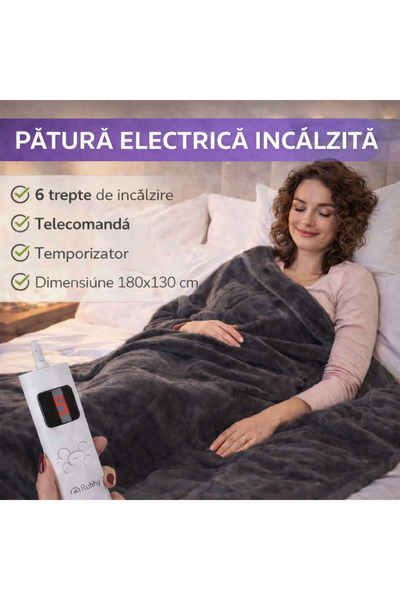 Ruhhy WarmTouch Electric Blanket 180x130cm, 6 heating steps