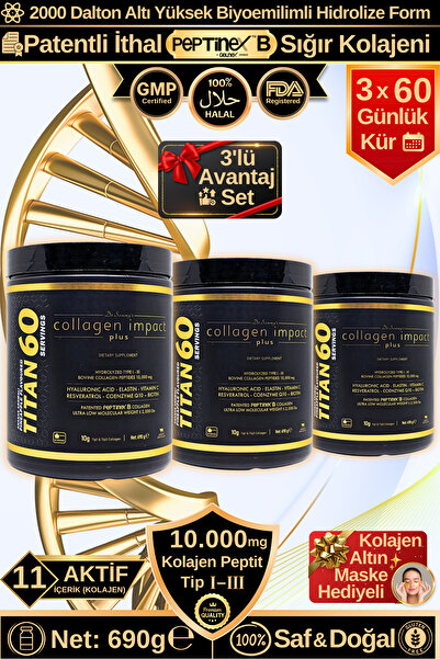 Dr.Sammy's Collagen Impact Plus Titan 60 - 3-Piece Advantage Set Type 1-3 Hyd...
