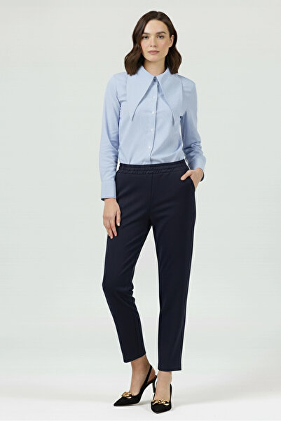 EMA\T Navy Blue Relaxed Fit Jersey Trousers