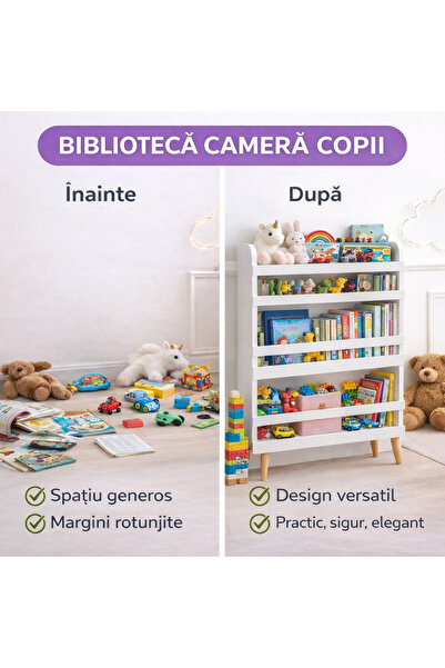 SMARTECH Raft de cărți pentru copii / raft pentru cărți și jucării, 3 rafturi...