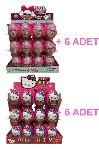 Pofika Lol Sirprise Joy,Hello Kitty Joy Sürpriz Yumurta Kızlar İçin 12 Adet