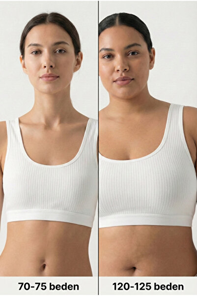 underwear bodyway 3'lü Paket Fitilli Örme Büstiyer Kalın Askılı Çıkarılabilir...