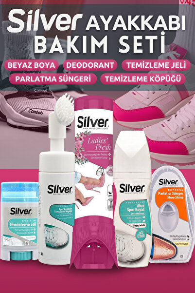 Silver Kadın Ayakkabı Bakım Seti - Deodorant - Köpük - Ultra Beyaz Boya - Jel...