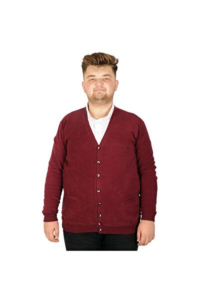 ModeXL Mode XL Large Size Men's Cardigan Vanize Selanik Buttoned 20548 Claret...