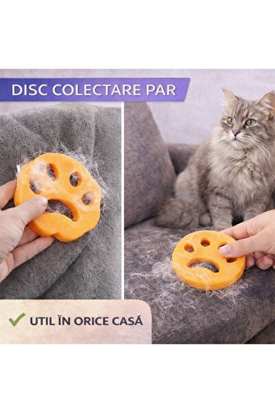 SMARTECH Disc reutilizabil pentru colectarea părului de animale, ideal pentru...