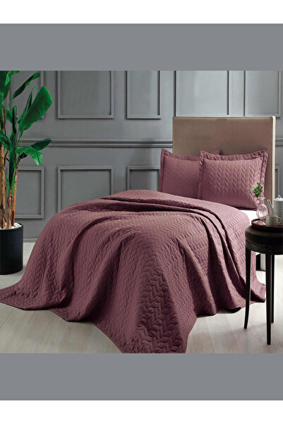 Taç Yatak Örtüsü Seti Glory Bordo Çift Kişilik