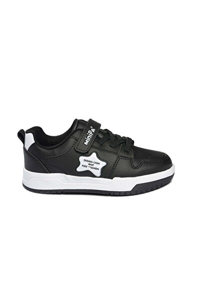 McDark Unisex Children's Black and White Orthopedic Sole Sports Shoes with Ve...
