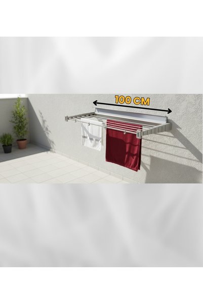 Genel Markalar Teleskopik Çamaşır Kurutma Askısı 100 cm, Gri, Pratik ve dayan...