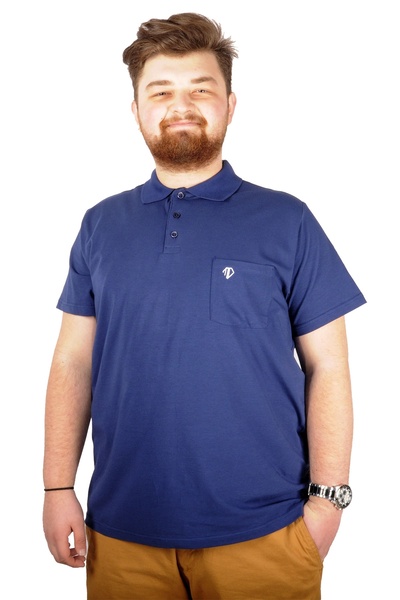 ModeXL Mode XL Velika Veličina T-shirt Polo Džep Sup Osnovni 21557 Indigo