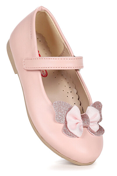 Kiko Kids Taşlı Cırtlı Kız Çocuk Fiyonklu Babet Ayakkabı Ege 204 Cilt