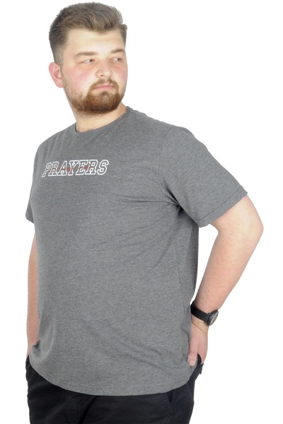 ModeXL Mode XL Великий розмір футболка з круглим коміром Prayers 22185 Антрам...