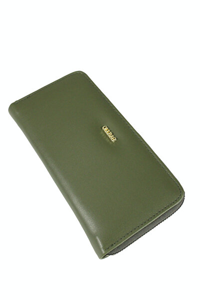 OLLBAG 1007 Faux Leather Women's Wallet / Purse Khaki