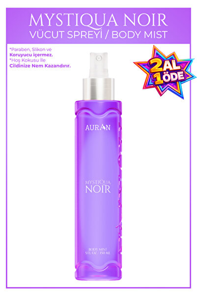 AURAN Mystiqua Noir Parfümlü Kadın Vücut Spreyi Vücut Misti Body Mist Spray 1...