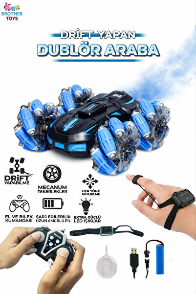 Brother Toys Duman Çıkaran El Sensörlü Akrobat Araba Uzaktan Kumandalı Full F...