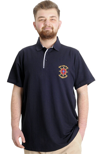 ModeXL Mode XL Великий розмір Чоловіча футболка Polo ADVENTURE 23323 Синій