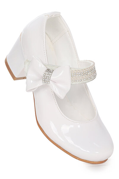 Kiko Kids حذاء Cameli مصنوع من الجلد اللامع للفتيات اليومي بكعب 4 سم