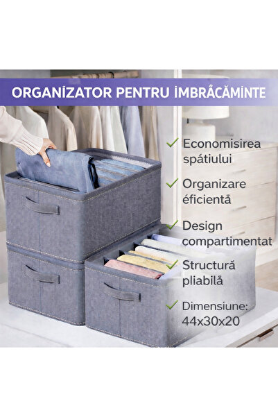 SMARTECH Organizator de haine cu 9 compartimente pentru blugi, pulovere, cămă...