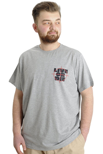 ModeXL Moda XL Velike Veličine Muškarci T-shirt ŽIVI ILI UMRI 23124 Grimelange