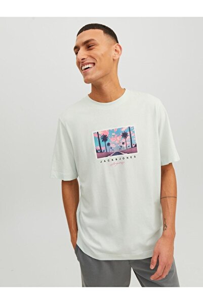 Jack & Jones Džek Džons Kombinezon Pejzaž Majica Ss Okrugli Izrez Muška Plava...