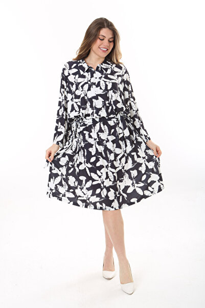 Şans Damska sukienka w dużym rozmiarze, czarna, z zamkiem błyskawicznym z prz...