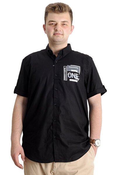 ModeXL Mode XL Чоловіча сорочка великого розміру з габардину ONE CITY 23307 Ч...