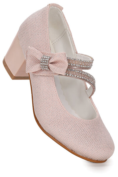 Kiko Kids Aisha Sand Silvery Daily Pantofi de seara pentru fete cu toc de 4 cm