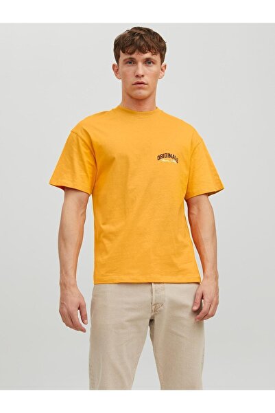 Jack & Jones تي شيرت جاك جونز برينك ستوديو تي شيرت رجالي أصفر برقبة دائرية122...