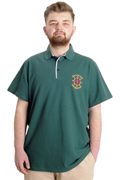 ModeXL Mode XL Великий розмір Чоловіча футболка Polo ADVENTURE 23323 Нефті