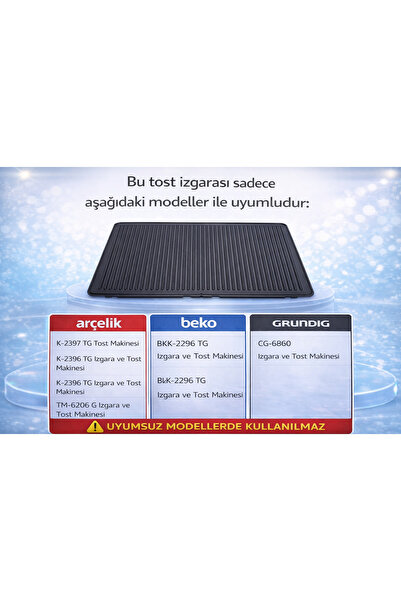 Arçelik Tost Makinesi Isıtıcı Plaka Quantum Döküm Plaka 9197064602