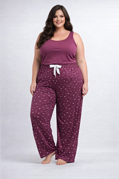 Lady Queen Ring Viskon Battal Beden Pijama Altı 6020