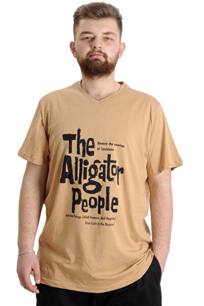 ModeXL Tricou pentru bărbați cu decolteu în V, mărime mare, Mode XL ALLIGATOR...