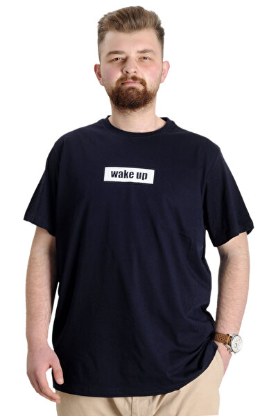 ModeXL Moda XL Velika Veličina Muškarci T-shirt ZADRŽITE SJAJ 23149 Mornarsko...