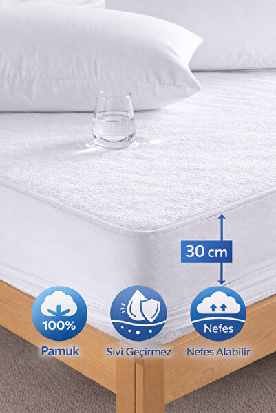 TEXTİLEGARDEN %100 Pamuk alez Sıvı/su Geçirmez Tek/çift/battal Boy Yatak Koru...