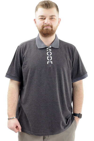 ModeXL Tricou cu guler polo de marime mare pentru bărbați - Imprimat MODE U24...
