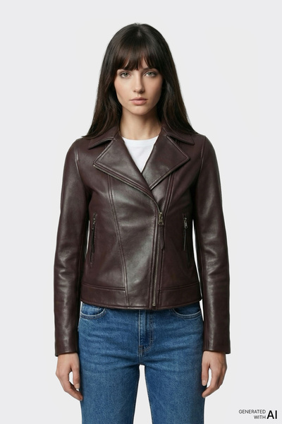 Elle Shoes Bordo Deri Kadın Ceket